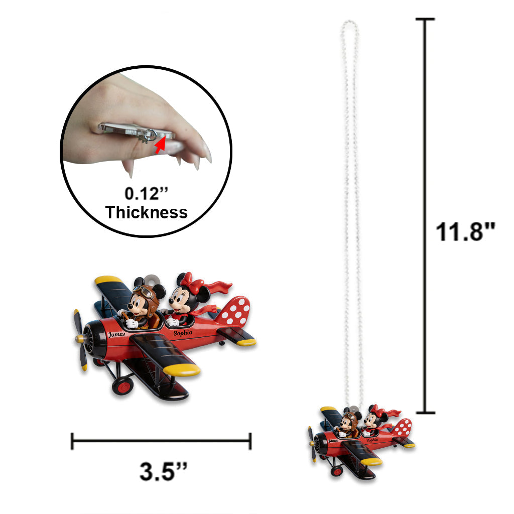 Personalized Mouse Plane Car Ornament Custom Name Gift Car Ornament GradoCreations