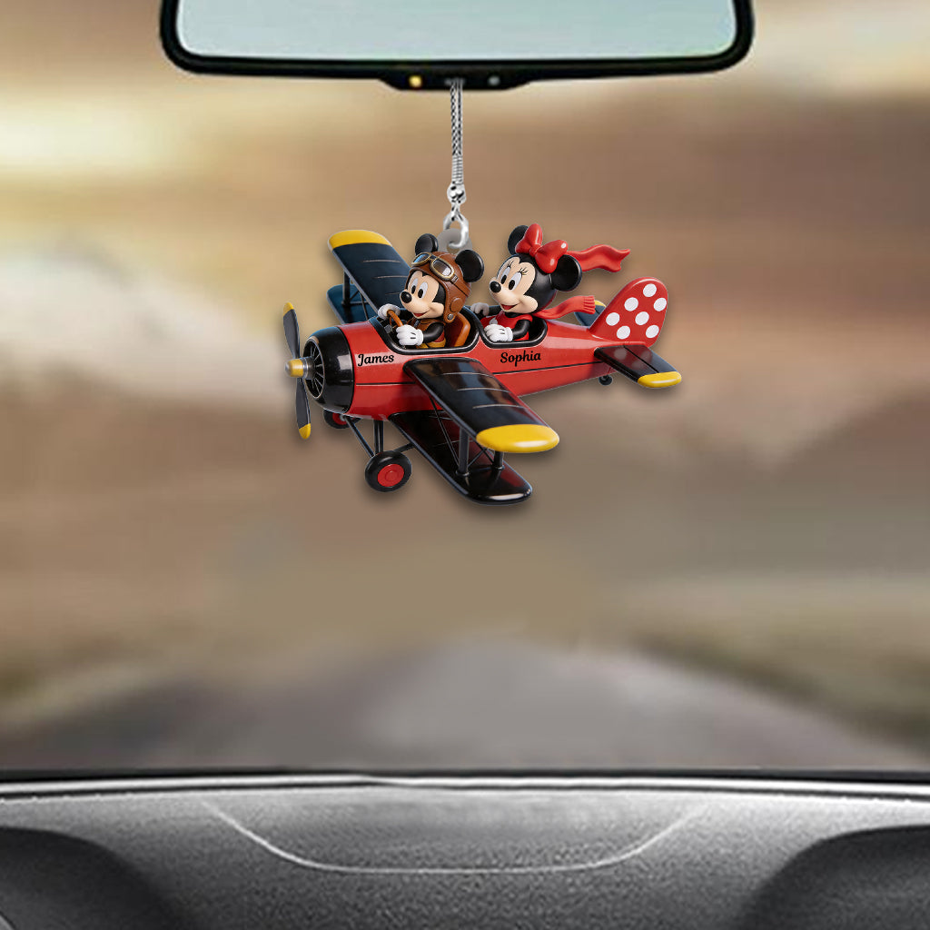Personalized Mouse Plane Car Ornament Custom Name Gift Car Ornament GradoCreations