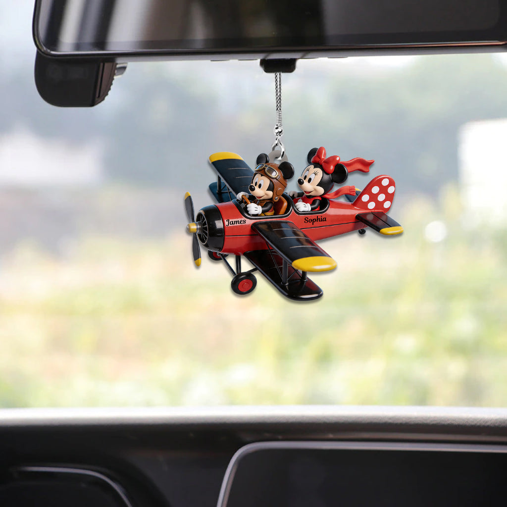 Personalized Mouse Plane Car Ornament Custom Name Gift Car Ornament GradoCreations
