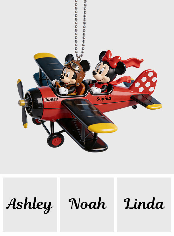 Personalized Mouse Plane Car Ornament Custom Name Gift Car Ornament GradoCreations