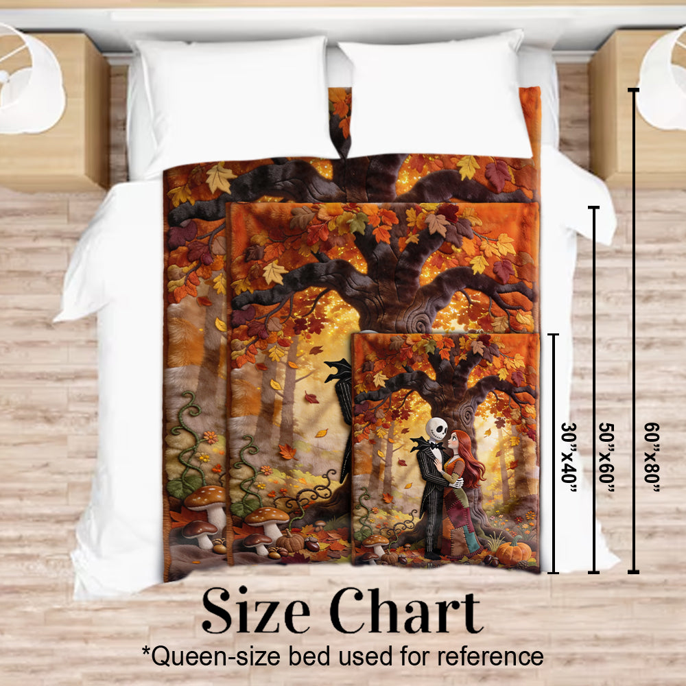 Personalized Cozy Flannel Blanket with Autumn Design for Couples Blanket GradoCreations