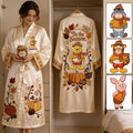 Personalized Satin Robe with Winnie the Pooh Design for Women Satin Robe GradoCreations
