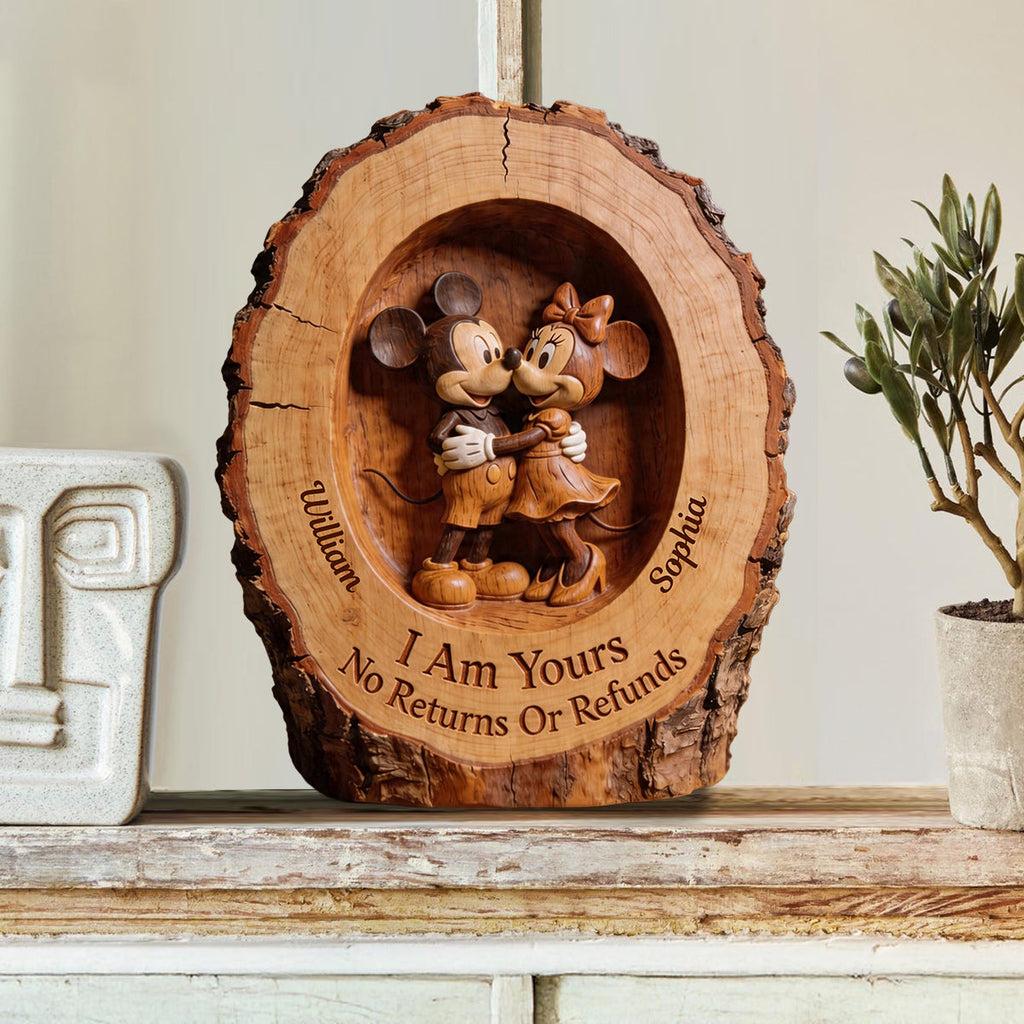 Personalized Mickey Mouse Wood Plaque Custom Gift for Couple Custom Shaped Wood Plaque GradoCreations
