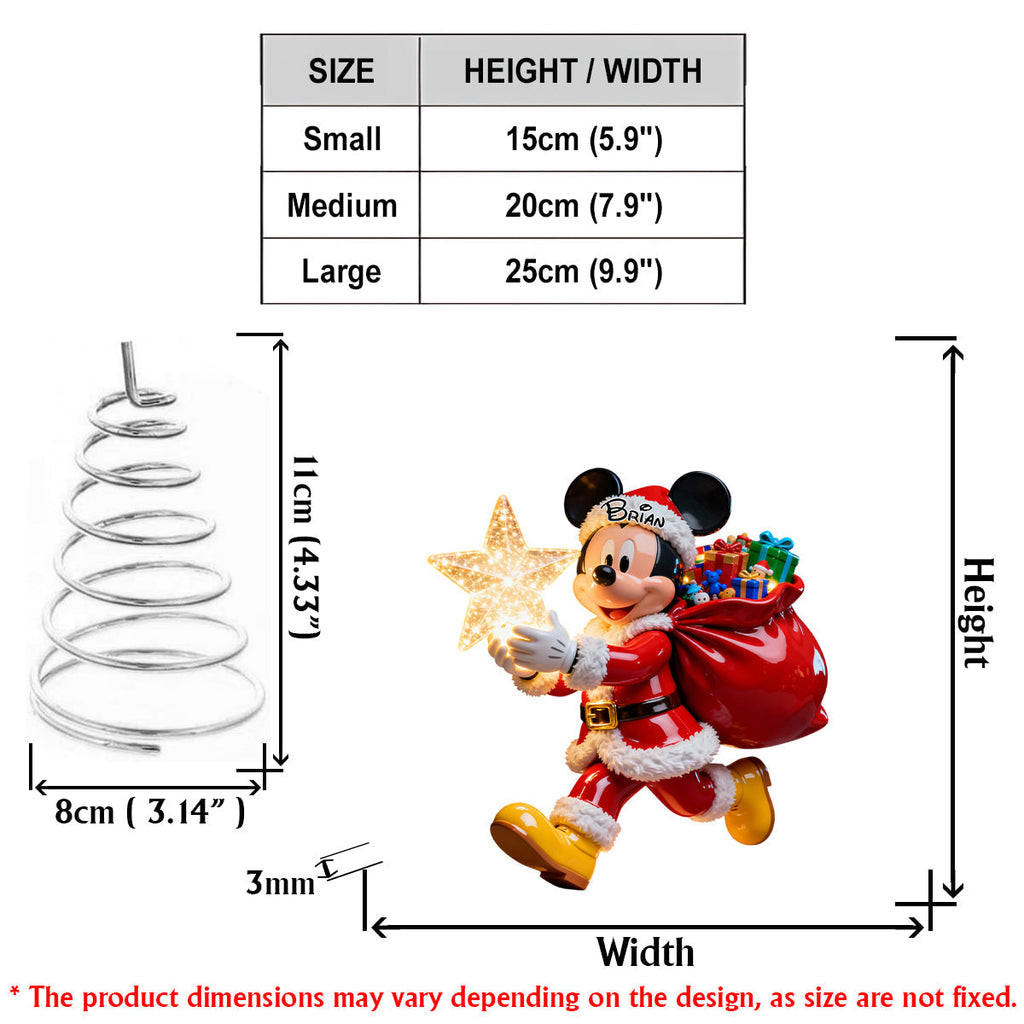 Personalized Mickey Mouse LED Star Tree Topper for Christmas LED Light Tree Topper GradoCreations