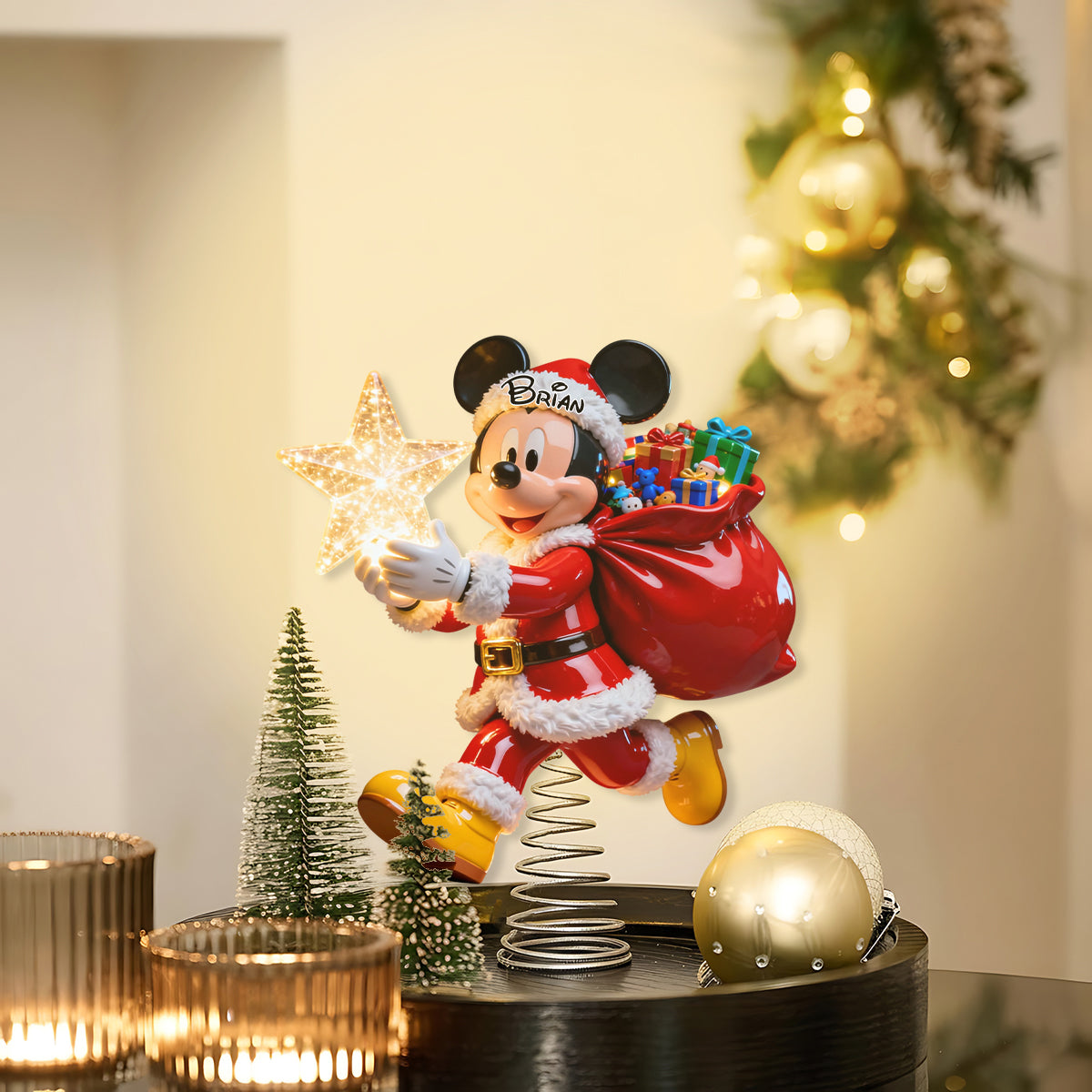 Personalized Mickey Mouse LED Star Tree Topper for Christmas LED Light Tree Topper GradoCreations