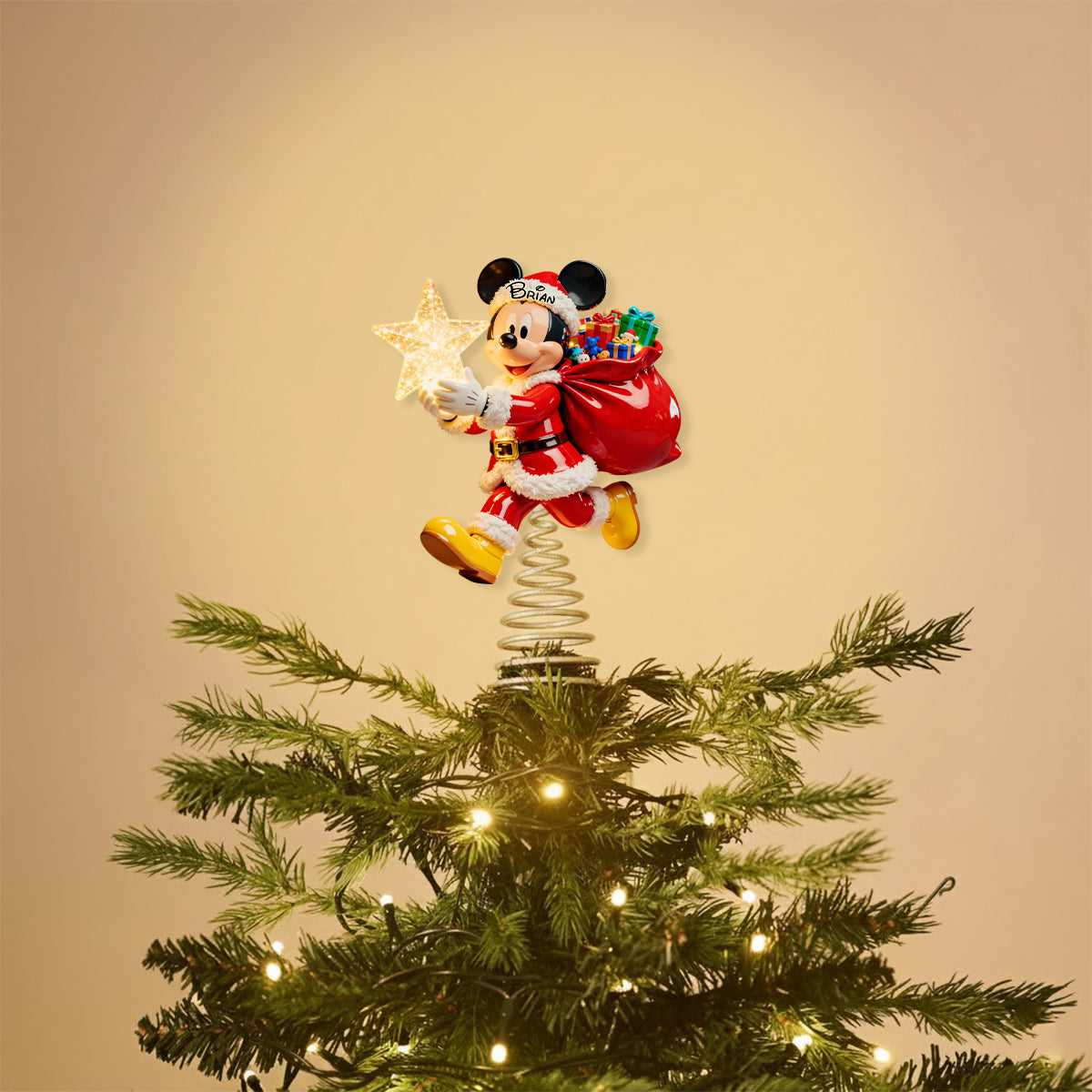 Personalized LED Light Tree Topper - Custom Christmas Decor Gift for Family LED Light Tree GradoCreations