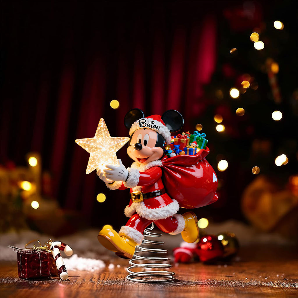 Personalized Mickey Mouse LED Star Tree Topper for Christmas LED Light Tree Topper GradoCreations