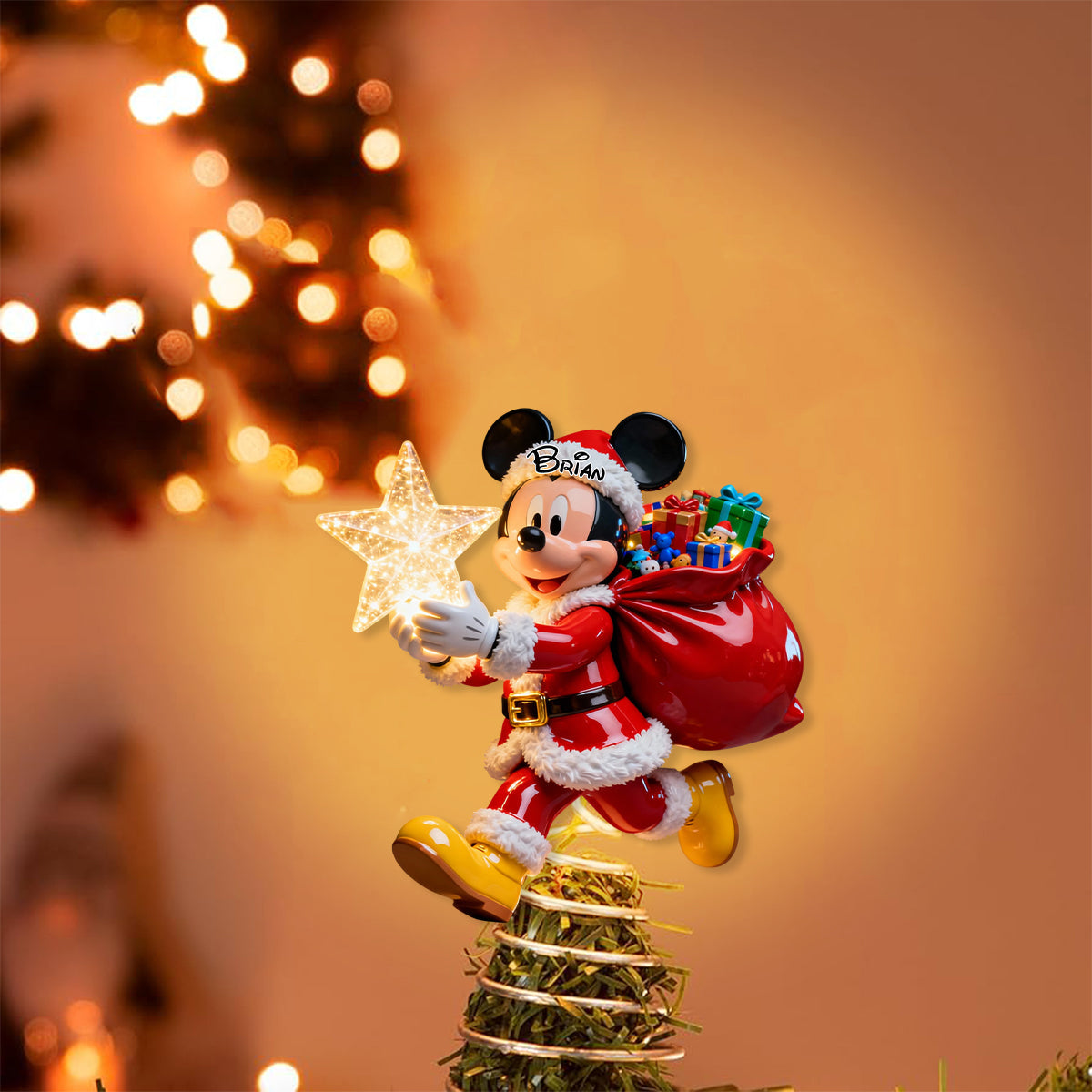 Personalized LED Light Tree Topper - Custom Christmas Decor Gift for Family LED Light Tree GradoCreations