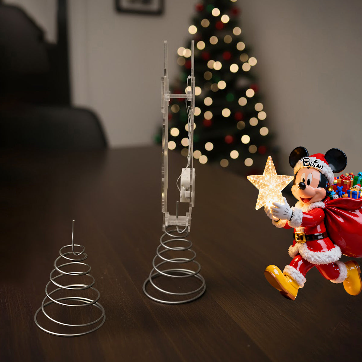 Personalized Mickey Mouse LED Star Tree Topper for Christmas LED Light Tree Topper GradoCreations