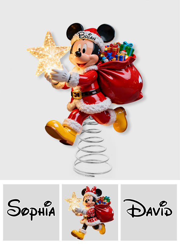 Personalized Mickey Mouse LED Star Tree Topper for Christmas LED Light Tree Topper GradoCreations