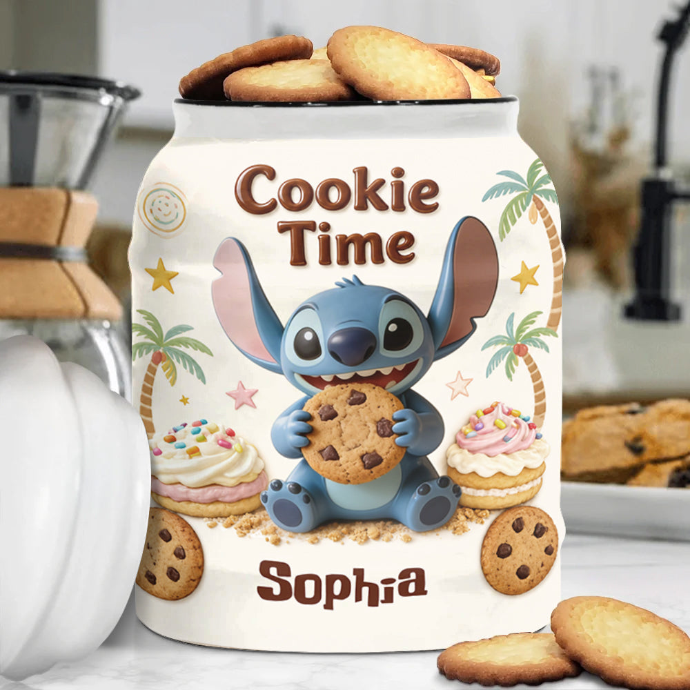 Personalized Ceramic Ohana Cookie Jar Custom Name Gift for Kids Cookie Jar GradoCreations