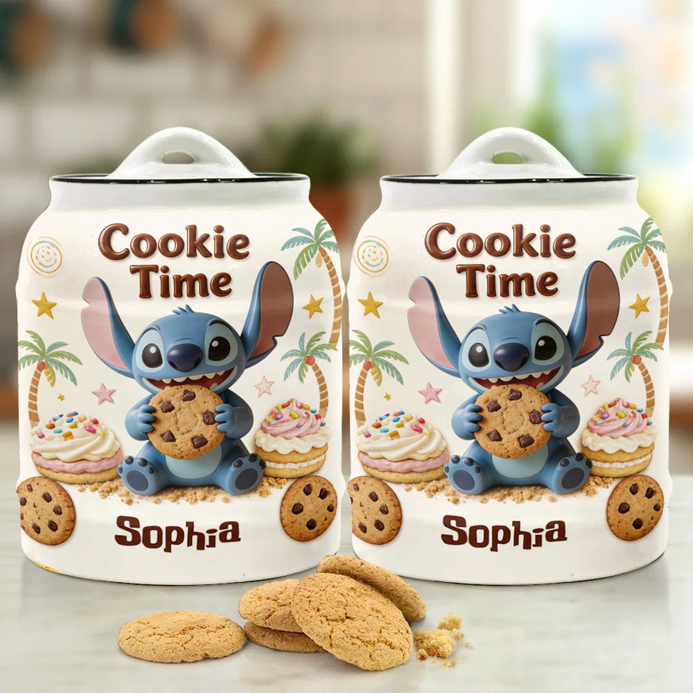 Personalized Ceramic Ohana Cookie Jar Custom Name Gift for Kids Cookie Jar GradoCreations