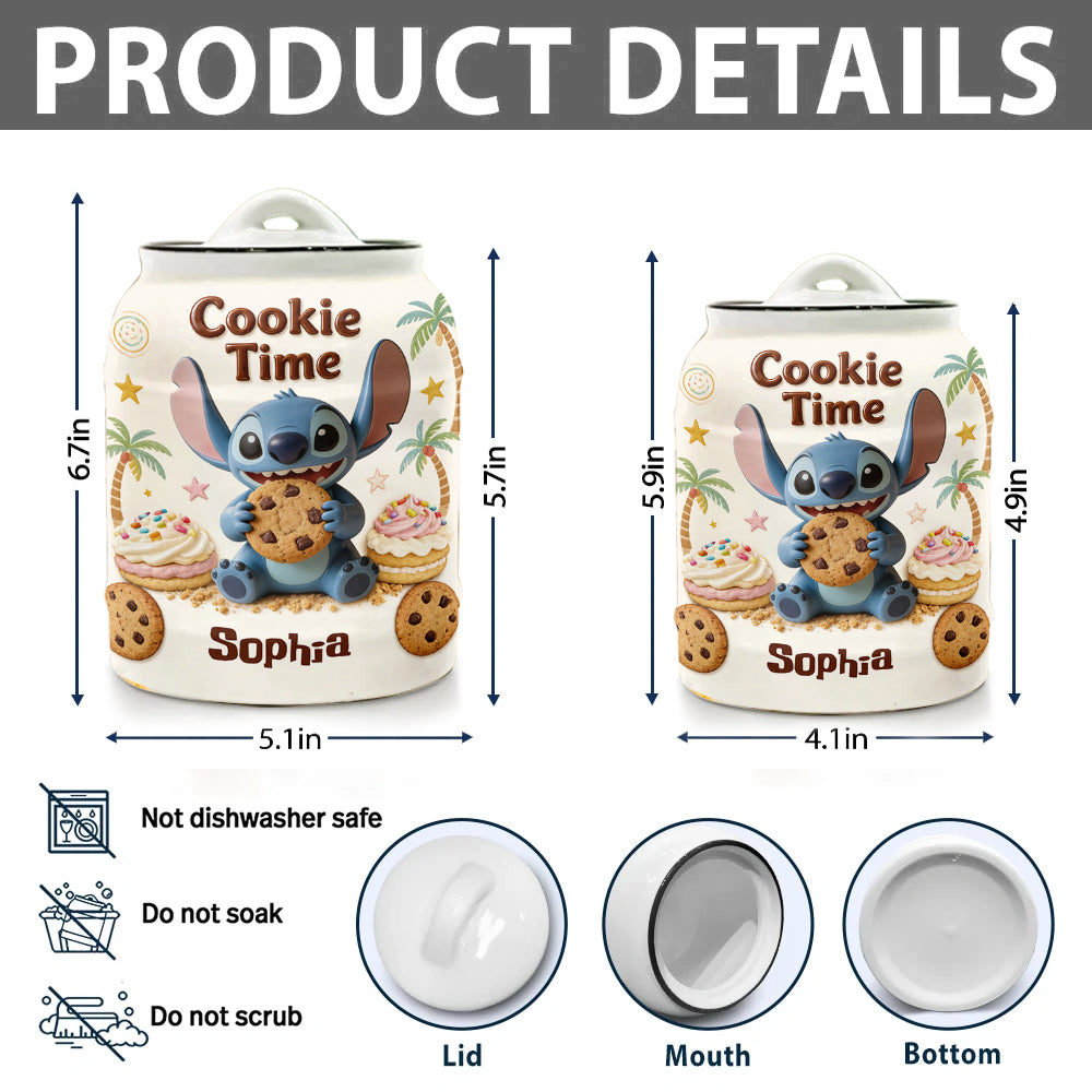 Personalized Ceramic Ohana Cookie Jar Custom Name Gift for Kids Cookie Jar GradoCreations