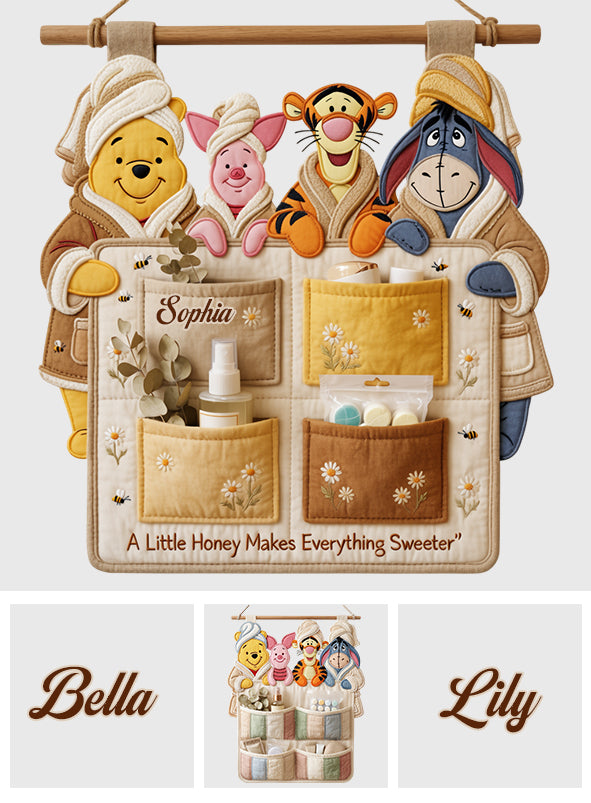 Personalized Hanging Organizer with Disney Characters - Yellow Bear Storage Solution Hanging Organizer GradoCreations