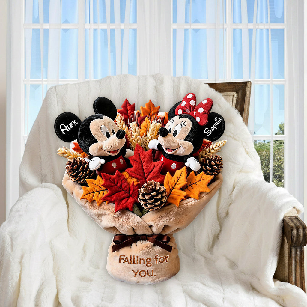 Personalized Autumn Faux Fur Pillow Custom Name Gift Premium Faux Fur Pillow GradoCreations