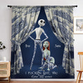 Personalized Nightmare Blackout Window Curtain Set for Couples Window Curtains GradoCreations