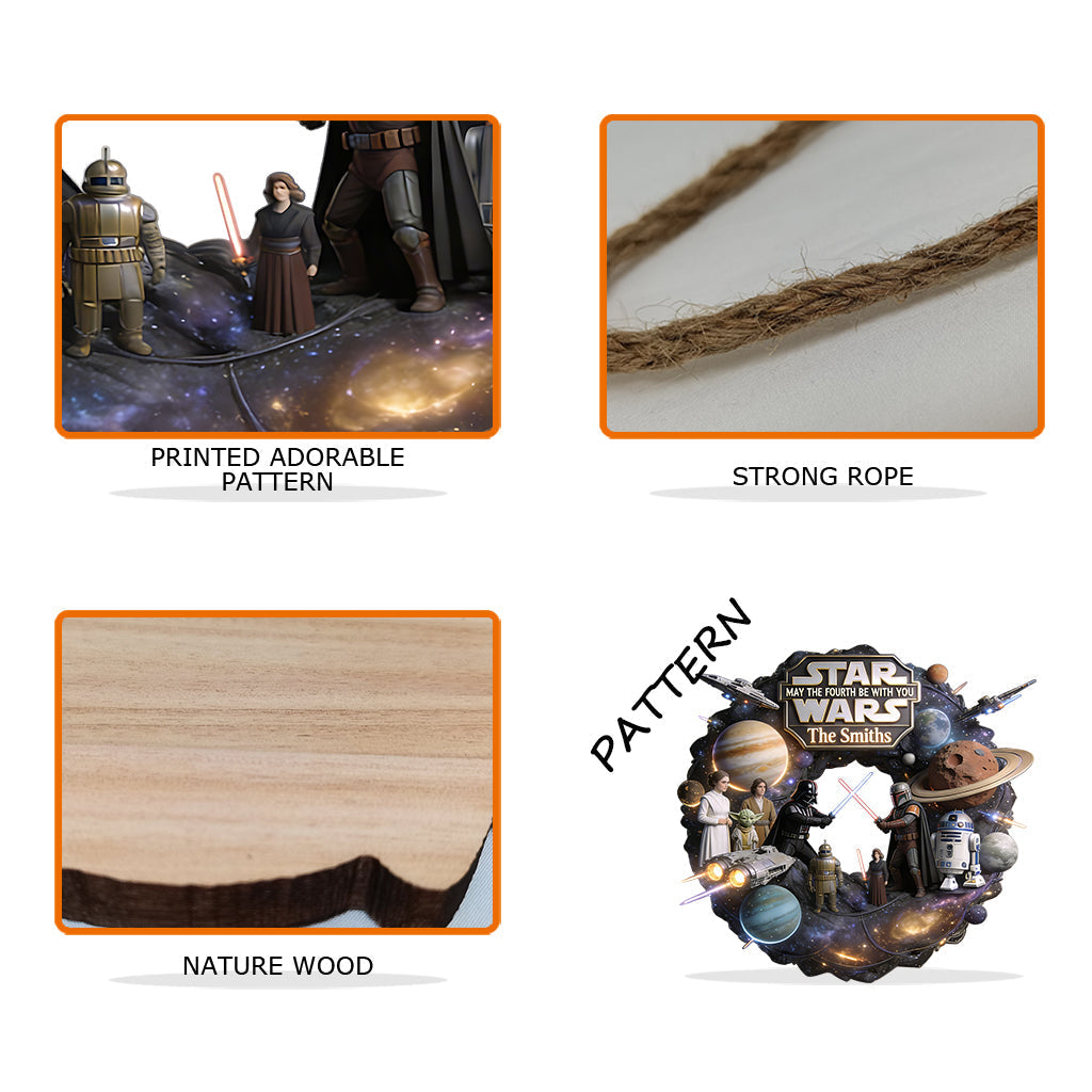 Personalized Star Wars Wood Sign with Decorative Sash for Home Shaped Wood Sign With Sash GradoCreations