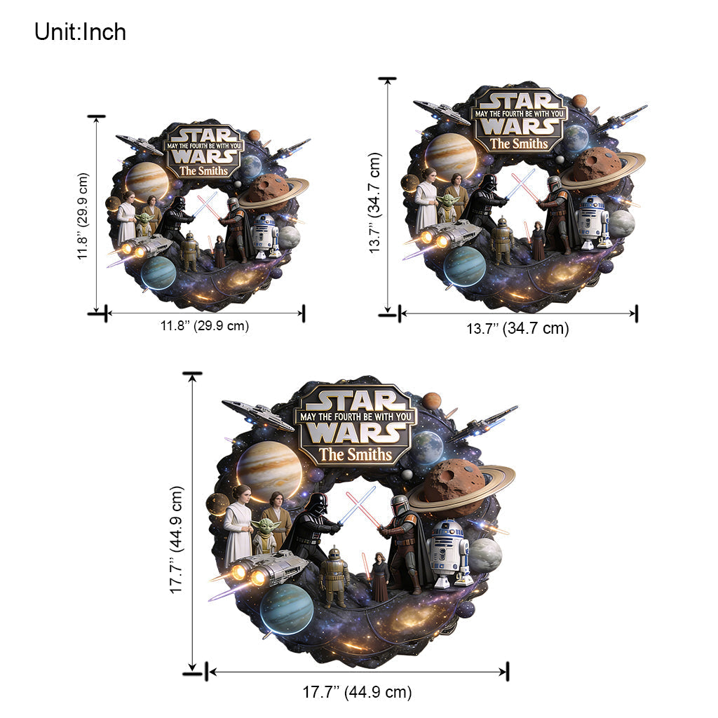 Personalized Star Wars Wood Sign with Decorative Sash for Home Shaped Wood Sign With Sash GradoCreations