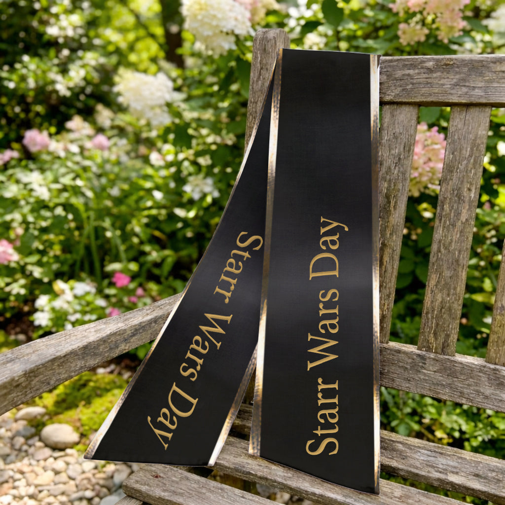 Personalized Star Wars Wood Sign with Decorative Sash for Home Shaped Wood Sign With Sash GradoCreations
