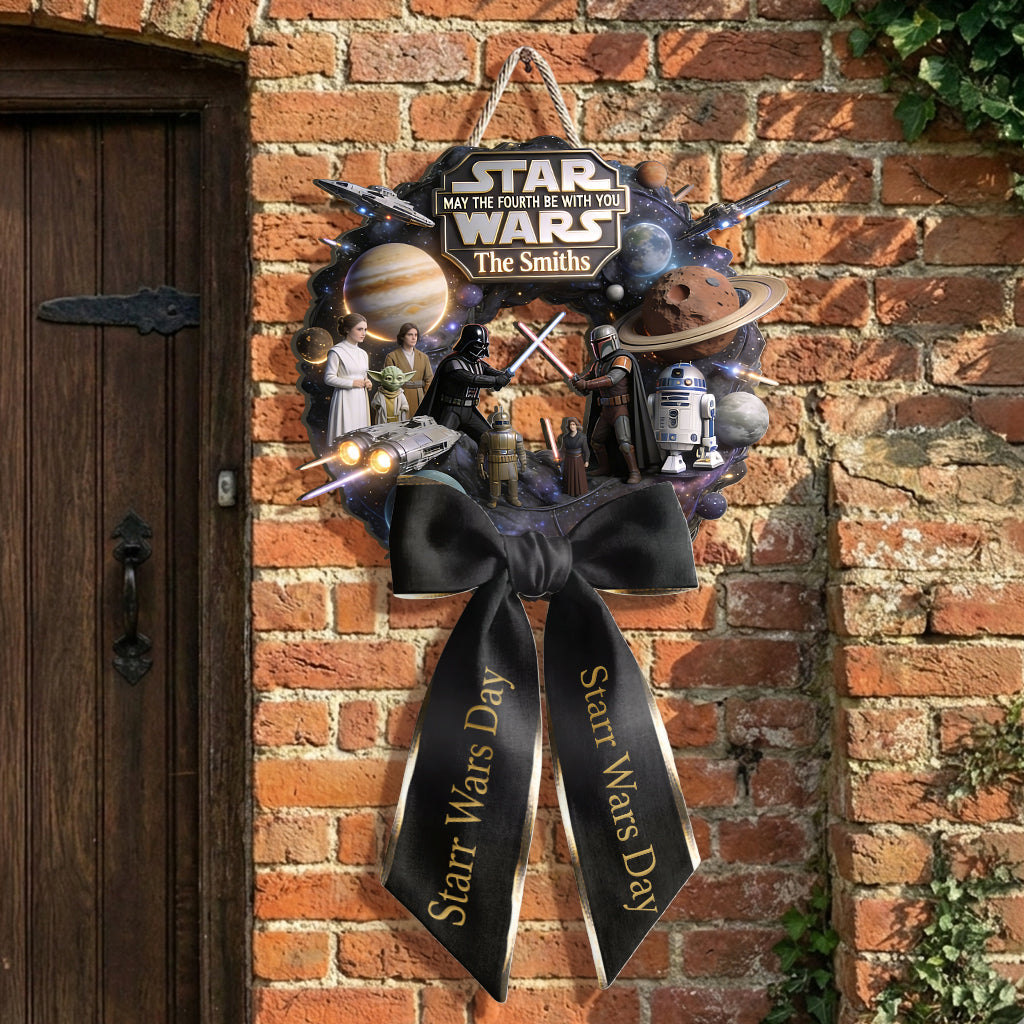 Personalized Star Wars Wood Sign with Decorative Sash for Home Shaped Wood Sign With Sash GradoCreations