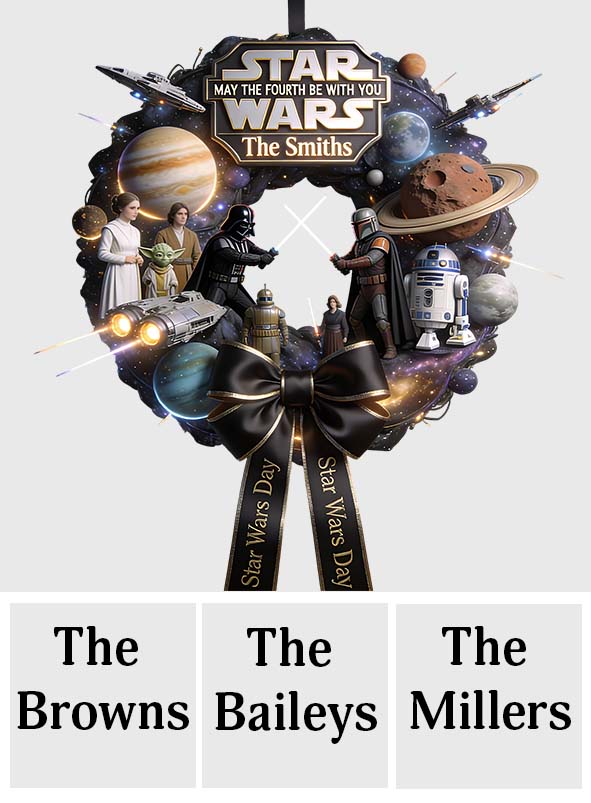 Personalized Star Wars Wood Sign with Decorative Sash for Home Shaped Wood Sign With Sash GradoCreations