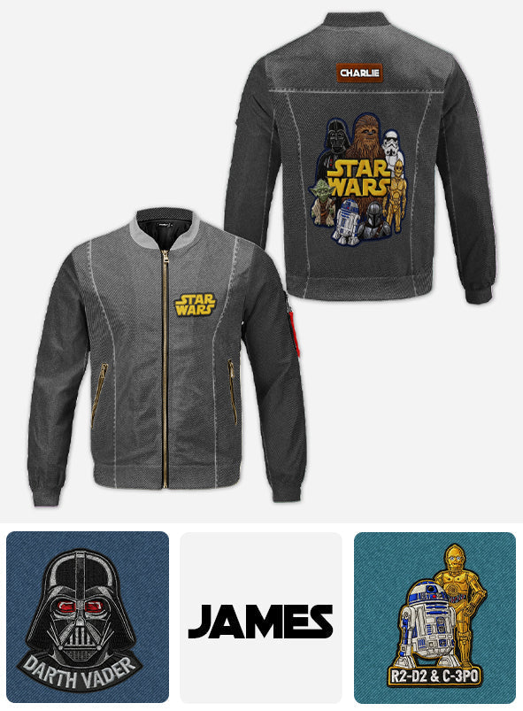 Personalized Star Wars Bomber Jacket Custom Name Gift Idea Bomber Jacket GradoCreations