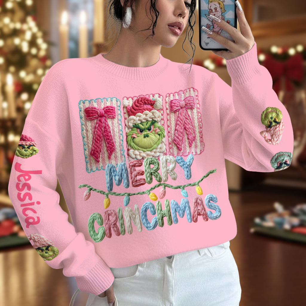 Personalized Merry Grinchmas Ugly Sweater for Christmas Gift Ugly Sweater GradoCreations