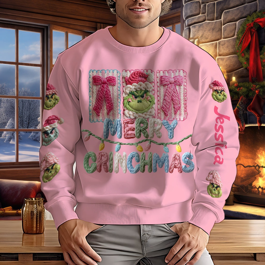 Personalized Merry Grinchmas Ugly Sweater for Christmas Gift Ugly Sweater GradoCreations