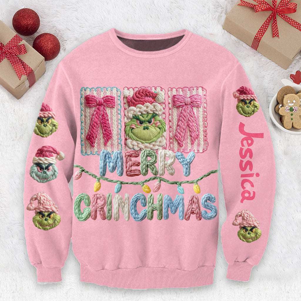 Personalized Merry Grinchmas Ugly Sweater for Christmas Gift Ugly Sweater GradoCreations