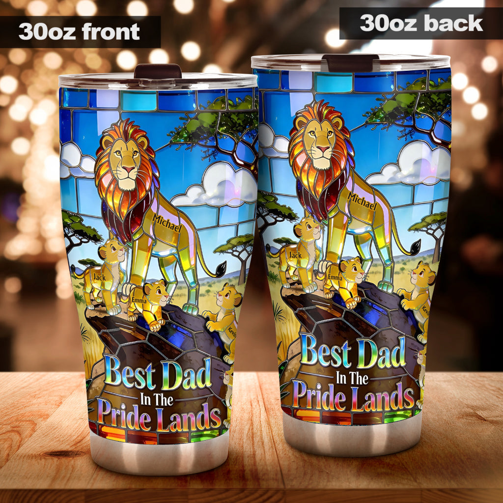 Personalized Stainless Steel Tumbler Best Dad in the Pride Lands Gift Tumbler GradoCreations