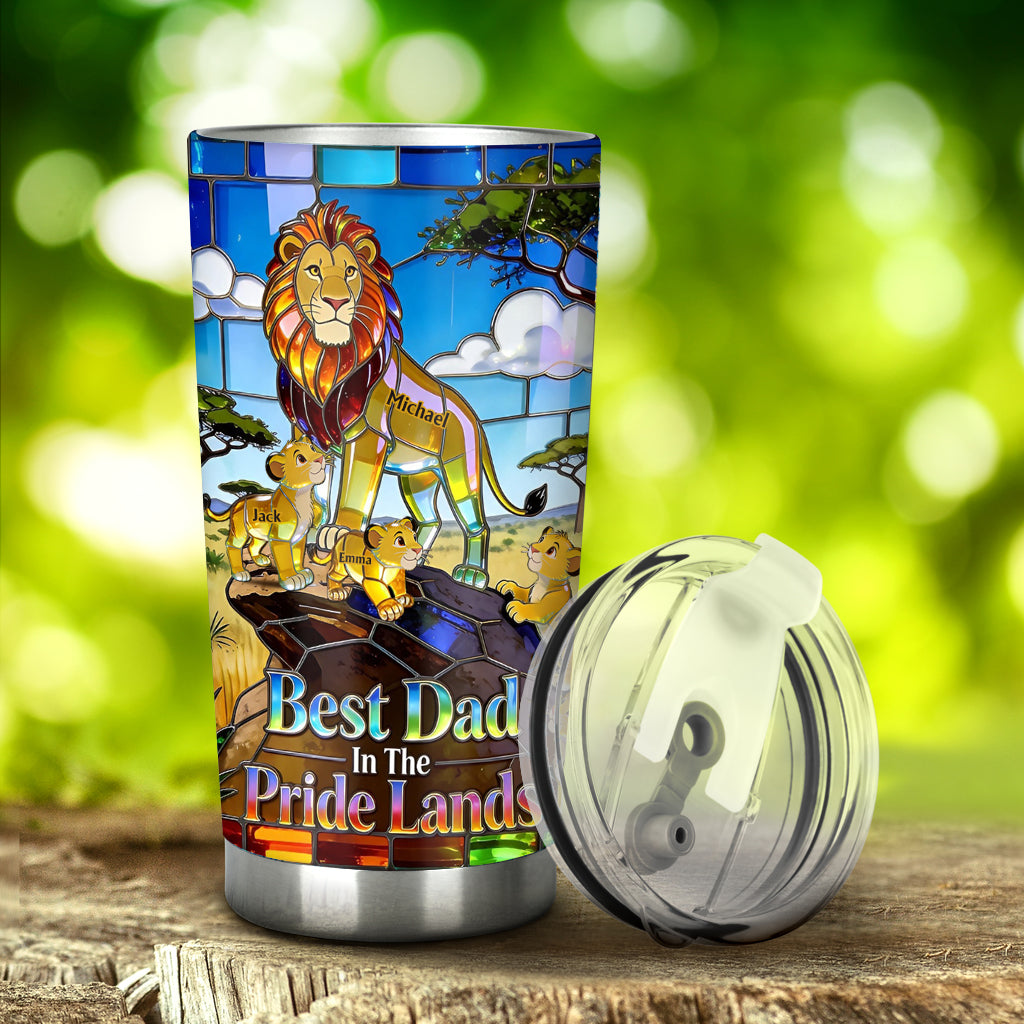 Personalized Stainless Steel Tumbler Best Dad in the Pride Lands Gift Tumbler GradoCreations