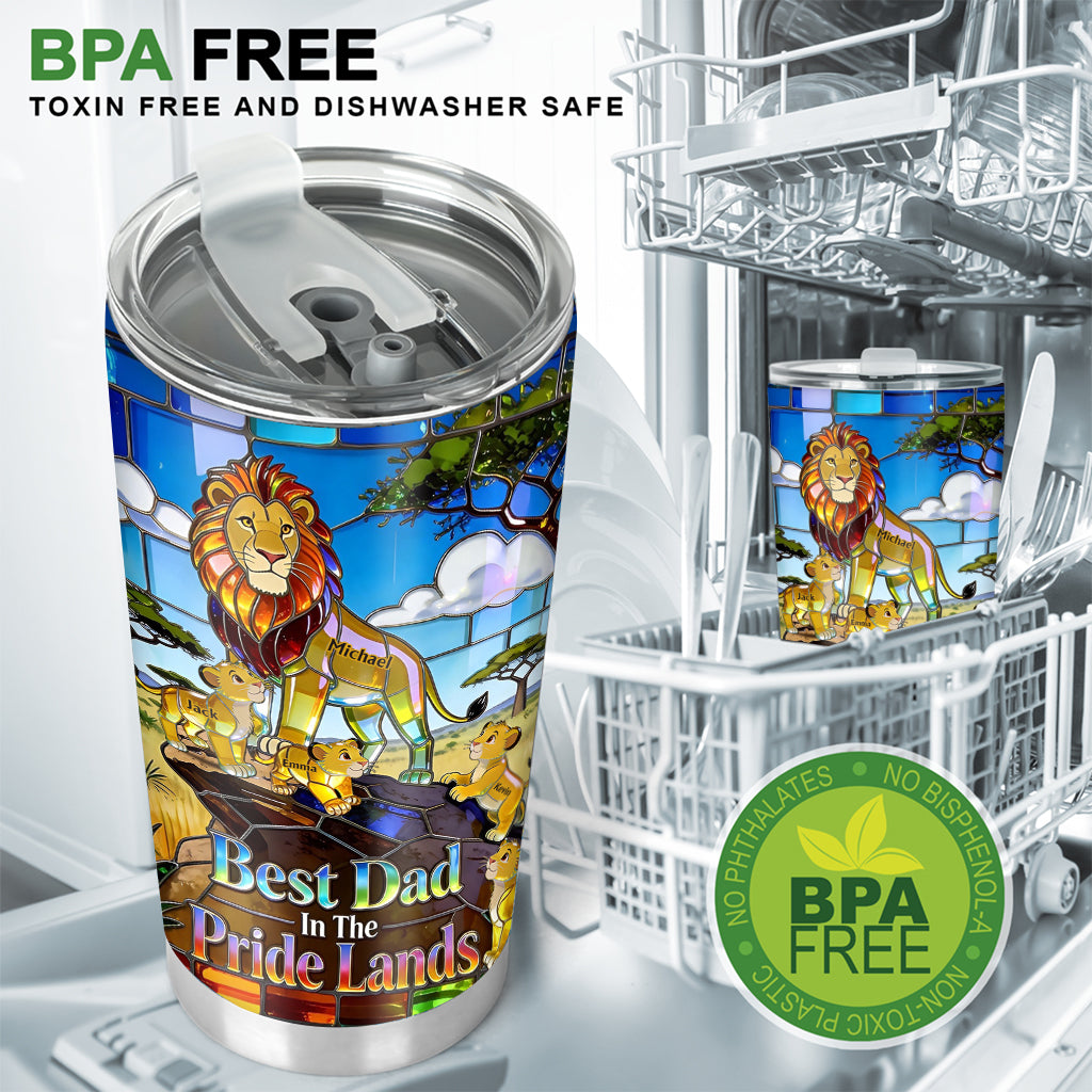 Personalized Stainless Steel Tumbler Best Dad in the Pride Lands Gift Tumbler GradoCreations