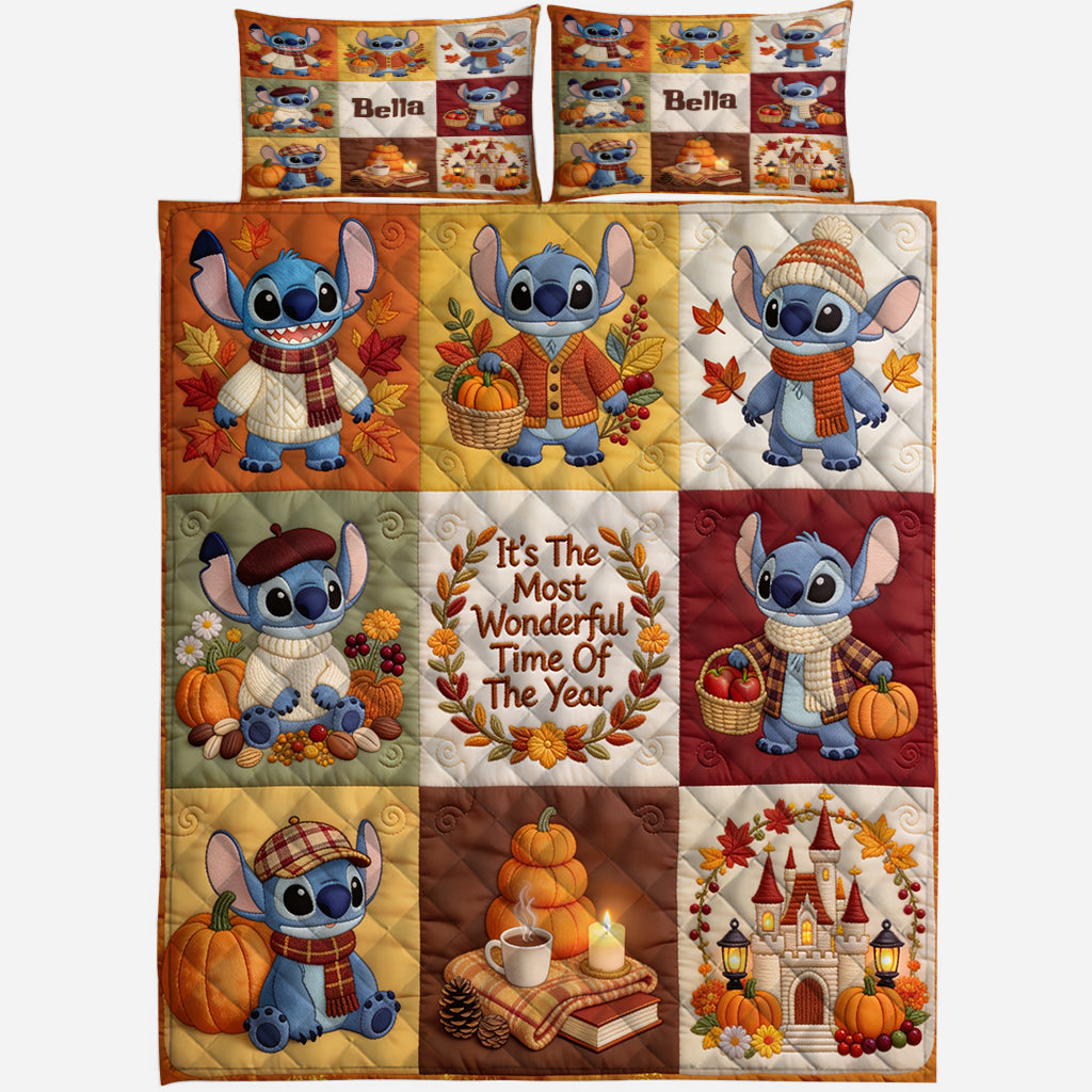 Personalized Ohana Quilt Set Cozy Autumn Design Gift for Kids Quilt Set GradoCreations
