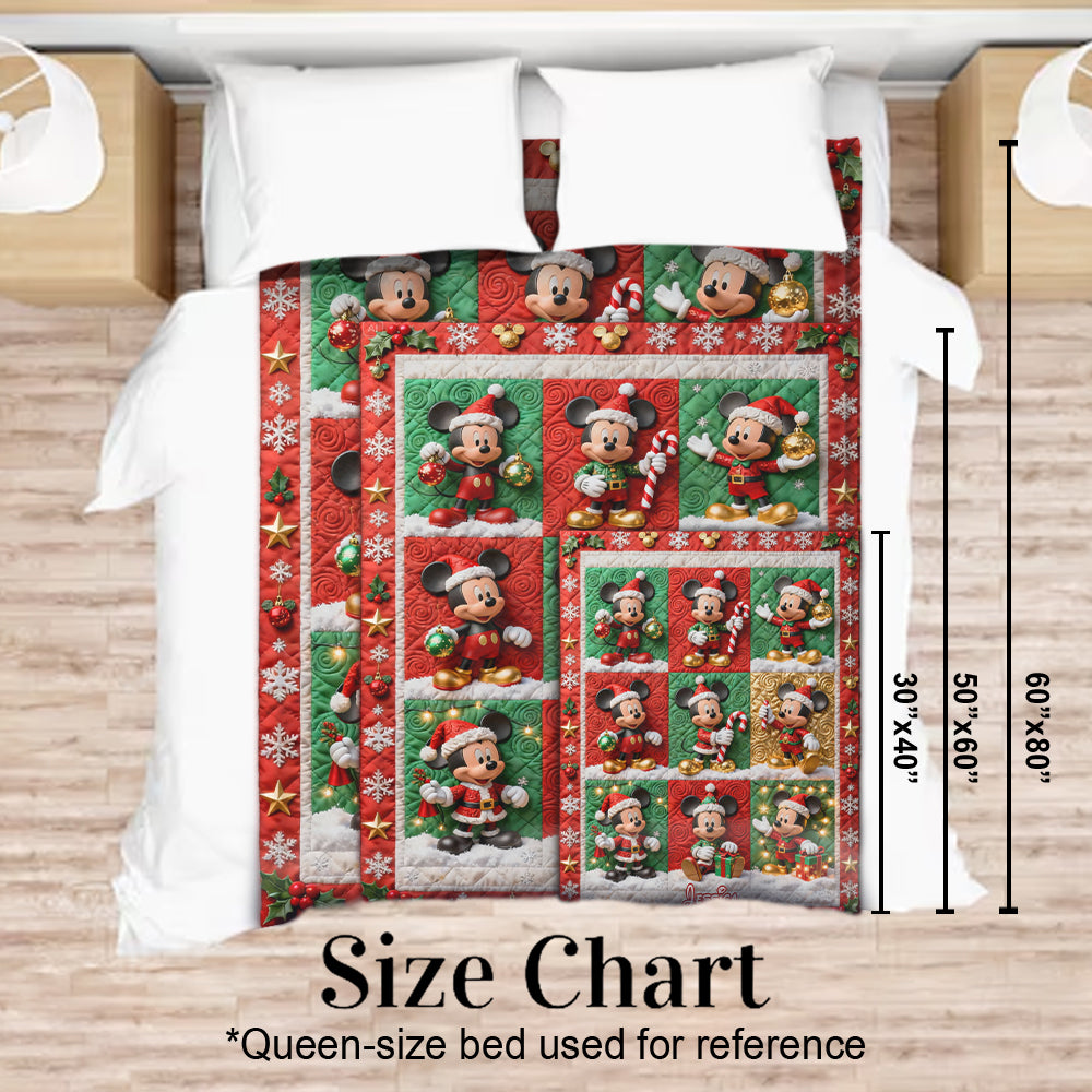 Personalized Mickey Mouse Christmas Blanket Custom Name Gift Blanket GradoCreations