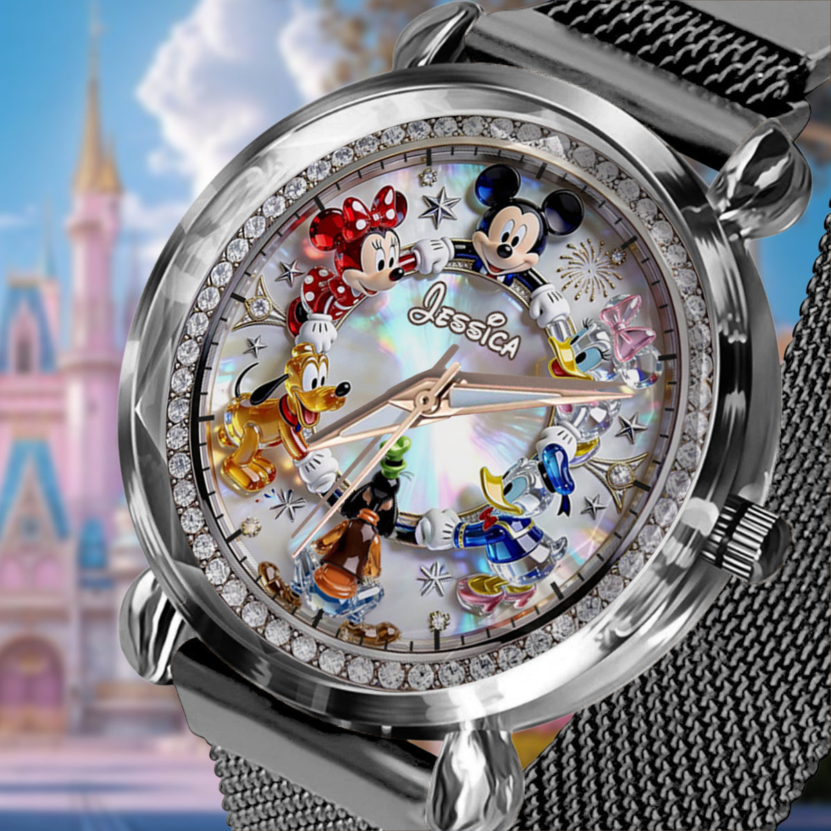 Personalized Disney Character Women’s Hand Watch Custom Name Gift Women Hand Watch GradoCreations
