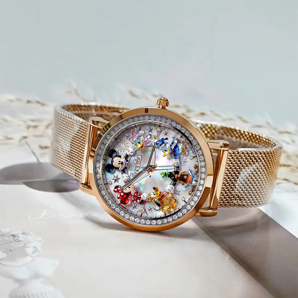Personalized Disney Character Women’s Hand Watch Custom Name Gift Women Hand Watch GradoCreations