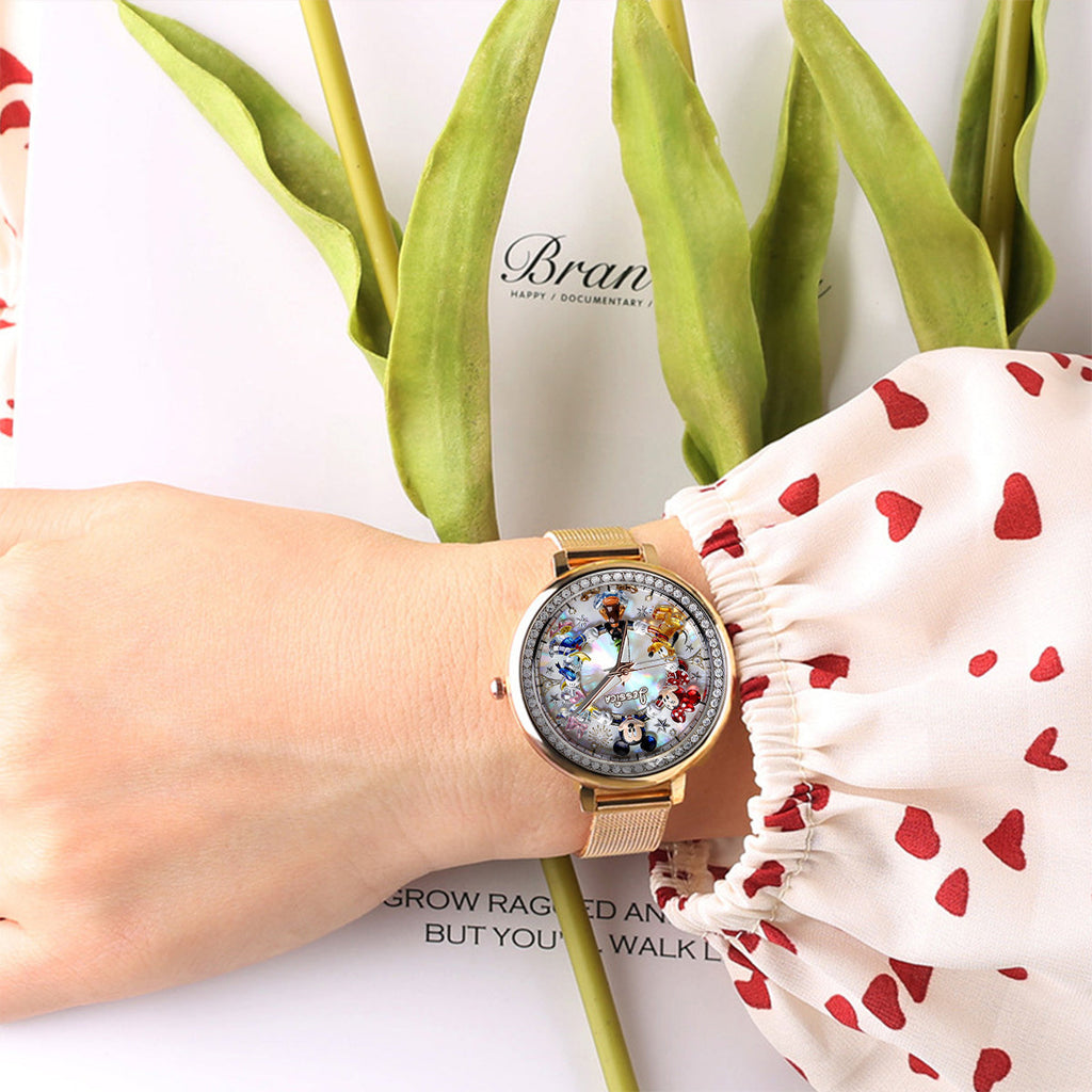 Personalized Disney Character Women’s Hand Watch Custom Name Gift Women Hand Watch GradoCreations