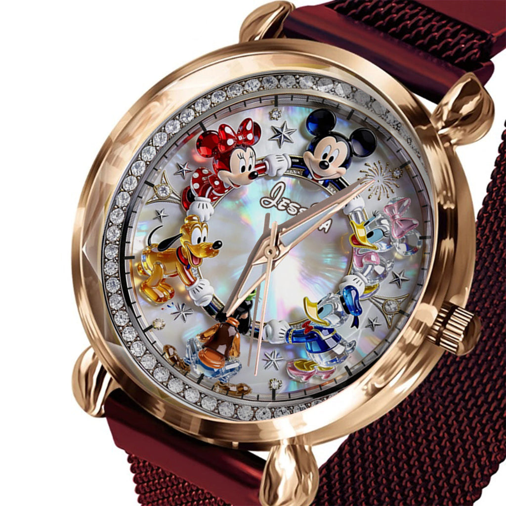 Personalized Disney Character Women’s Hand Watch Custom Name Gift Women Hand Watch GradoCreations