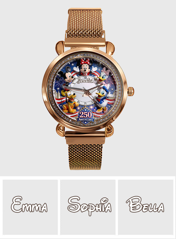 Personalized Disney Character Women’s Hand Watch Custom Name Gift Women Hand Watch GradoCreations