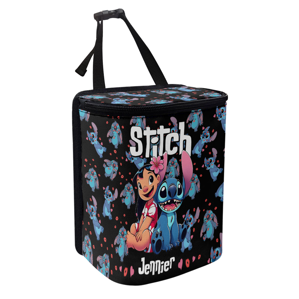 Personalized Ohana Portable Car Trash Can Organizer for Kids Portable Car Trash Can/ Organizer GradoCreations