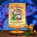 Personalized Table Lamp with Wood Base Custom Couple Gift Tableside Lamp with Wood Base GradoCreations