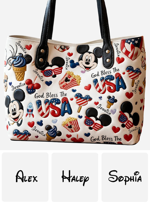 Personalized 4th of July Mickey Mouse Tote Bag for Kids Tote Bag GradoCreations