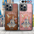 Personalized Disney Castle Wallet Phone Case Custom Name Gift Fully Printed Wallet Phone Case GradoCreations