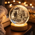 Personalized Beauty and The Beast Crystal Ball Night Light Gift for Couples Crystal Ball Night Light GradoCreations