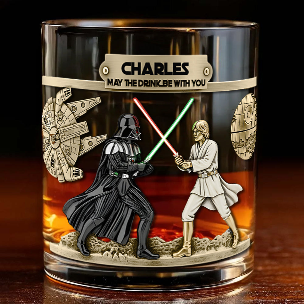 Personalized Whiskey Glass May The Drink Be With You Gift Whiskey Glass GradoCreations