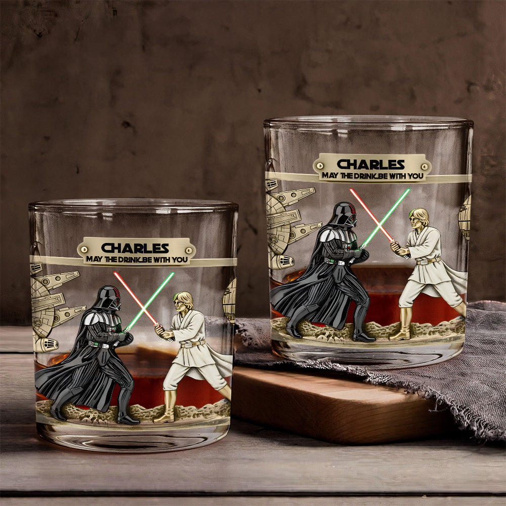 Personalized Whiskey Glass May The Drink Be With You Gift Whiskey Glass GradoCreations