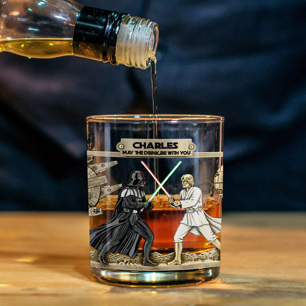 Personalized Whiskey Glass May The Drink Be With You Gift Whiskey Glass GradoCreations