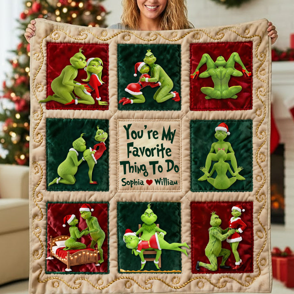 Personalized Merry Grinchmas Blanket Custom Name Gift for Christmas Blanket GradoCreations