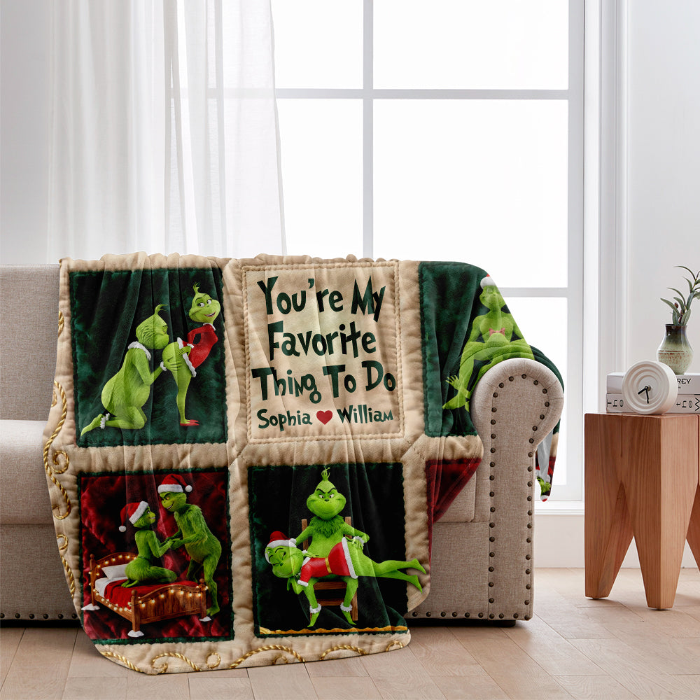 Personalized Merry Grinchmas Blanket Custom Name Gift for Christmas Blanket GradoCreations