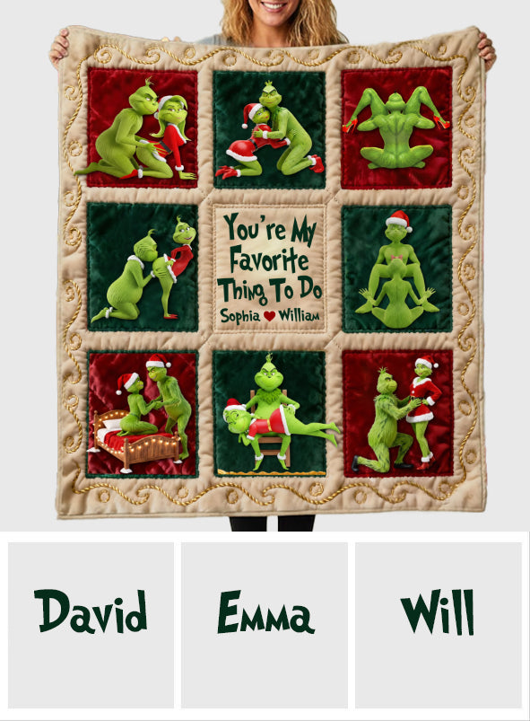 Personalized Merry Grinchmas Blanket Custom Name Gift for Christmas Blanket GradoCreations